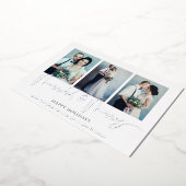 Glam 3枚の写真結婚したメリークリスマスラグリー実在ズ 箔シーズンカード (回転した状態)