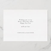 Glam 3枚の写真結婚したメリークリスマスラグリー実在ズ 箔シーズンカード (裏面)