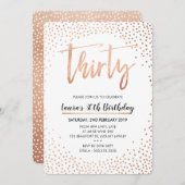 GLAM 30th誕生日パーティーバラ金ゴールド紙吹雪招待状 招待状 (正面/裏面)