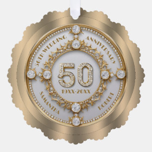 Glam 50周年記念ホワイトダイヤモンドセット金ゴールド オーナメントカード