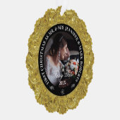 Glam 50th結婚周年記念写真カスタム オーナメントカード (右)