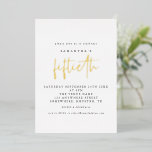Glam 50th Birthday Party Script 実在 White 箔招待状<br><div class="desc">Glam 50th Birthday Party Script White.金ゴールド実在、バラ金ゴールドまたは銀の50分の箔の高級touch。50番目の文字は手書きモダンスタイル。簡単に自分の文字の残りの部分をパーソナライズ。</div>