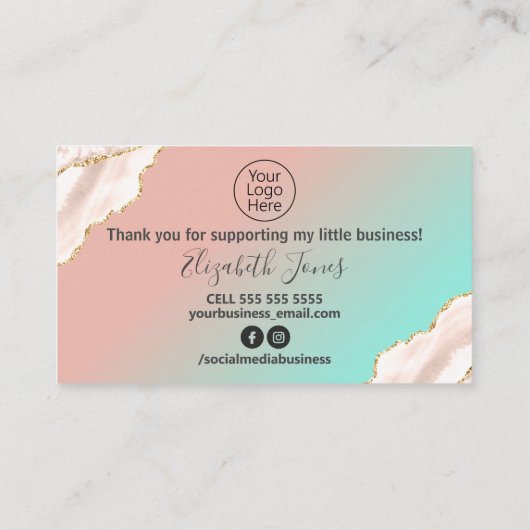 Glam Agateピンクブルーご購入ありがとうございます 名刺 (裏面)