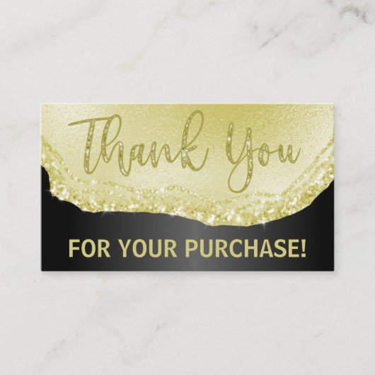 Glam Black金ゴールドAgate、インサートのご購入に感謝します 名刺 (正面)