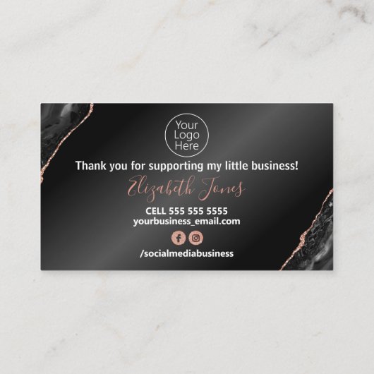 Glam Black Agateご購入いただきありがとうございます 名刺 (裏面)
