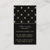 Glam Black Gold Crown Jewelry Care 名刺 (裏面)