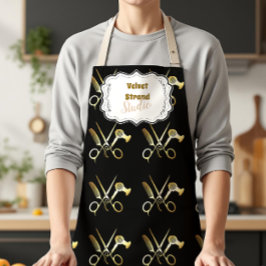 Glam Black Gold Hair Stylist Business エプロン