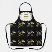 Glam Black Gold Hair Stylist Business エプロン (正面)