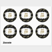 Glam Black Gold Hair Stylist Business ラウンドシール (シート)