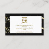 Glam Black Gold Hair Stylist Business 割引カード (裏面)