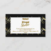 Glam Black Gold Hair Stylist Business 名刺 (裏面)