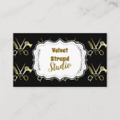 Glam Black Gold Hair Stylist Business 名刺 (正面)