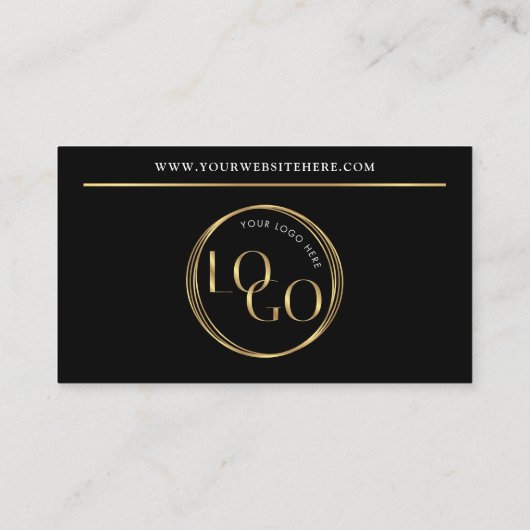 Glam Black & Gold Let's Get Social Media QR Code 名刺 (裏面)