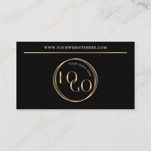 Glam Black & Gold Let's Get Social Media QR Code 名刺 (裏面)