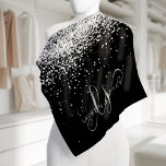 Glam Black SilverグリッターMonogram Name バンダナ<br><div class="desc">Glam Black Silverグリッターモノグラエレガントム・バンダナ黒い背景に銀色のトレンディーデザインを使った、このバンダエレガントナグリッターきらめくを簡単にカスタマイズできます。このデザインには、渦巻きと名前を持つ手書きのスクリプかわいらしト・モノグラムが表示されます。</div>