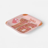 Glam Blush and Rose Gold Sparkle Sweet Sixteen  ペーパープレート (傾斜あり)