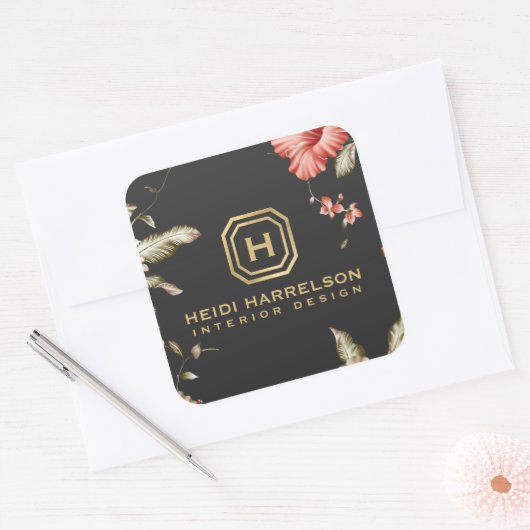 Glam Boxロゴモノグラムヴィンテージフローラ スクエアシール (封筒)