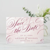 Glam burgundyヴィンテージ書が日付を保存 セーブザデート (スタンド正面)