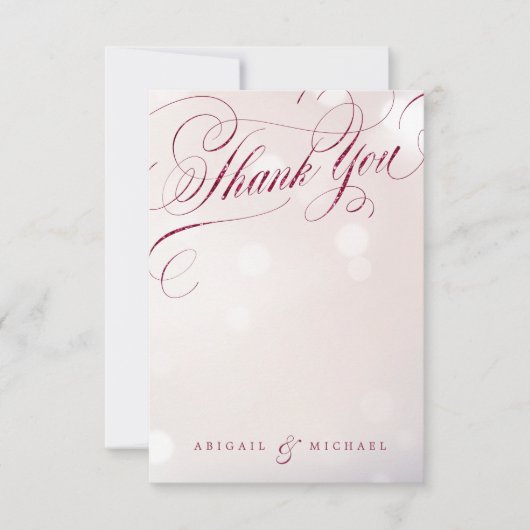 Glam burgundyヴィンテージ書感謝していYou サンキューカード (正面)