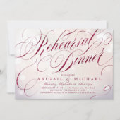 Glam burgundyヴィンテージ書道リハーサルディナー 招待状 (正面)