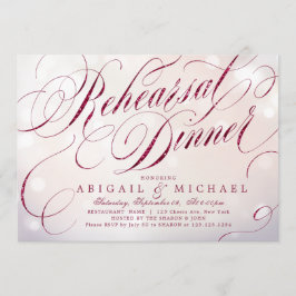 Glam burgundyヴィンテージ書道リハーサルディナー 招待状