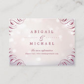 Glam burgundy書道ヴィンテージ結婚式のインサート エンクロージャーカード (正面)