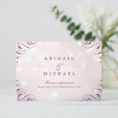 Glam burgundy書道ヴィンテージ結婚式のインサート エンクロージャーカード (スタンド正面)