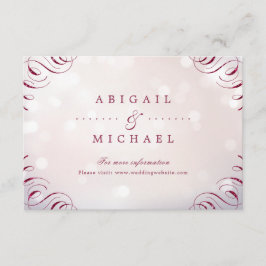 Glam burgundy書道ヴィンテージ結婚式のインサート エンクロージャーカード