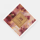 Glam Burgundy Blush Gold Floral 50th Birthday   (コーナー)