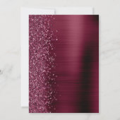 Glam Burgundy Brushed Metalスクリプト日付を保存 案内状 (裏面)