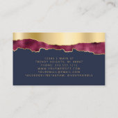 Glam Burgundy Gold Foil Navy Blue Luxury 名刺 (裏面)
