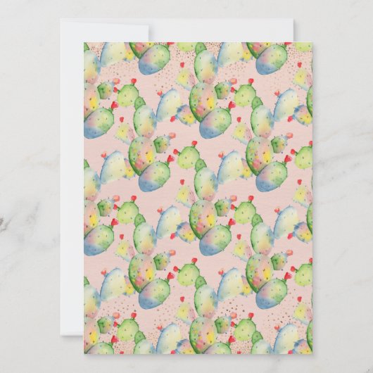 Glam Cactus Wedding日付を保存 セーブザデート (裏面)