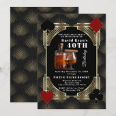 Glam Casino Cognac And Cigar 50th Birthday Party  招待状 (正面/裏面)