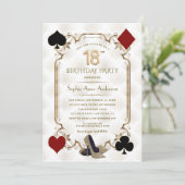 Glam Casino Night Gold Art Deco 18th Birthday  招待状 (スタンド正面)