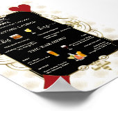 Glam Casino Wedding Drunk In Love Wedding Bar Sign ポスター (角)