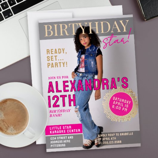 Glam Celebrity Magazine Cover Breaking News Photo 招待状