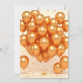 Glam Champagne Gold Balloons and Confetti Birthday 招待状 (裏面)