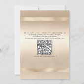Glam Champagne Gold Glamour Luxury QR Code Wedding 招待状 (裏面)