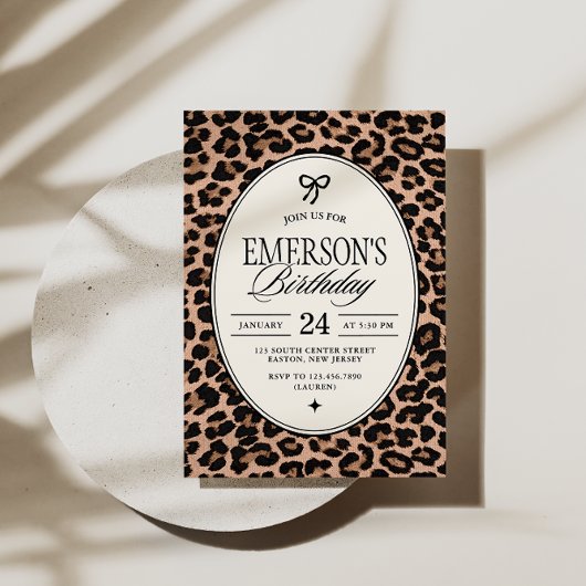 Glam Cheetah Print Birthday Party 招待状