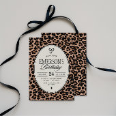 Glam Cheetah Print Birthday Party 招待状