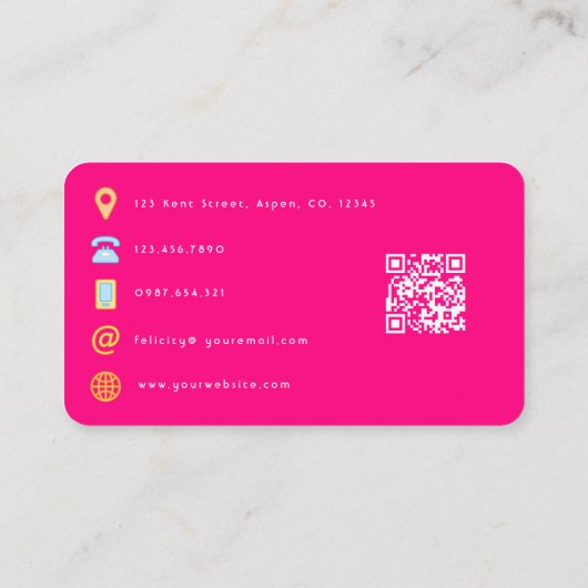 Glam Chic Makeup Artist QRコード 名刺 (裏面)