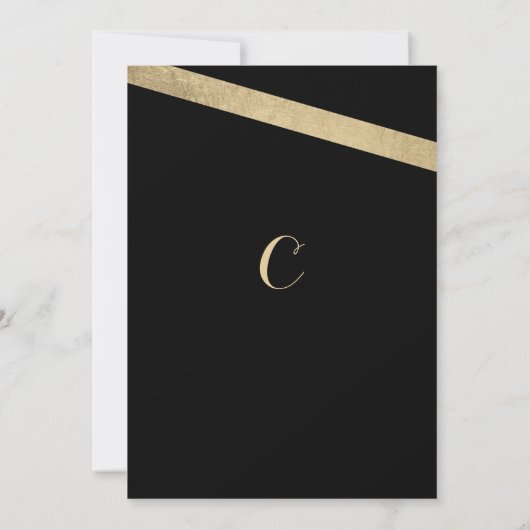 Glam classy luxury gold geometrical Graduation 招待状 (裏面)