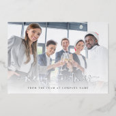 Glam Company写真ロゴQRメリークリスマス実在 箔シーズンカード (正面)