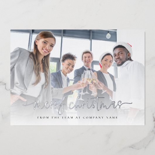 Glam Company写真ロゴQRメリークリスマス実在 箔シーズンカード (正面)