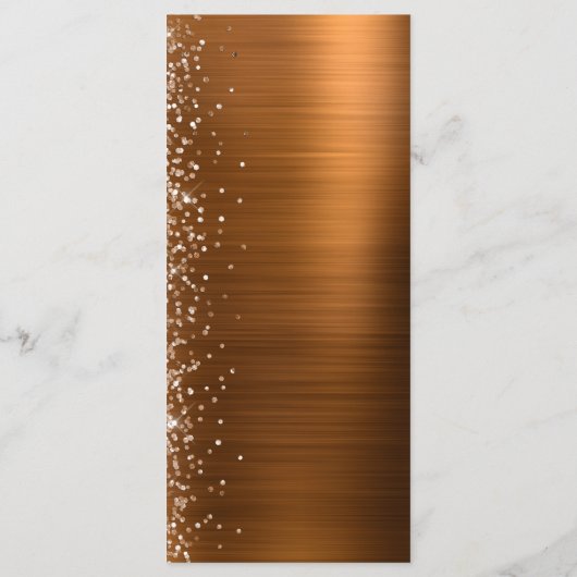 Glam Copper Glitter Brushed Metal Wedding メニュー (裏面)