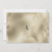 Glam dark green金ゴールド白蘭の花RSVP 招待状 (裏面)