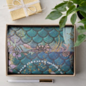 Glam Dark Mermaid Boy Baby Shower誕生日パーティー 薄葉紙 (ギフト)