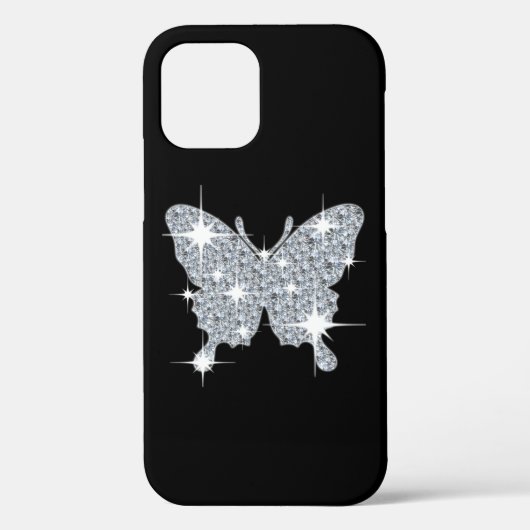 Glam diamondフェイク sparkle butterfly Case-Mate iPhoneケース (裏面)