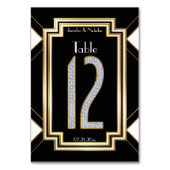 Glam Diamondsアールデコ結婚のテーブル番号12 テーブルナンバー (裏面)