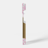 Glam Diamonds on Pink,金ゴールド・モノグラム，スクリプト名 iPhoneケース (左側面)